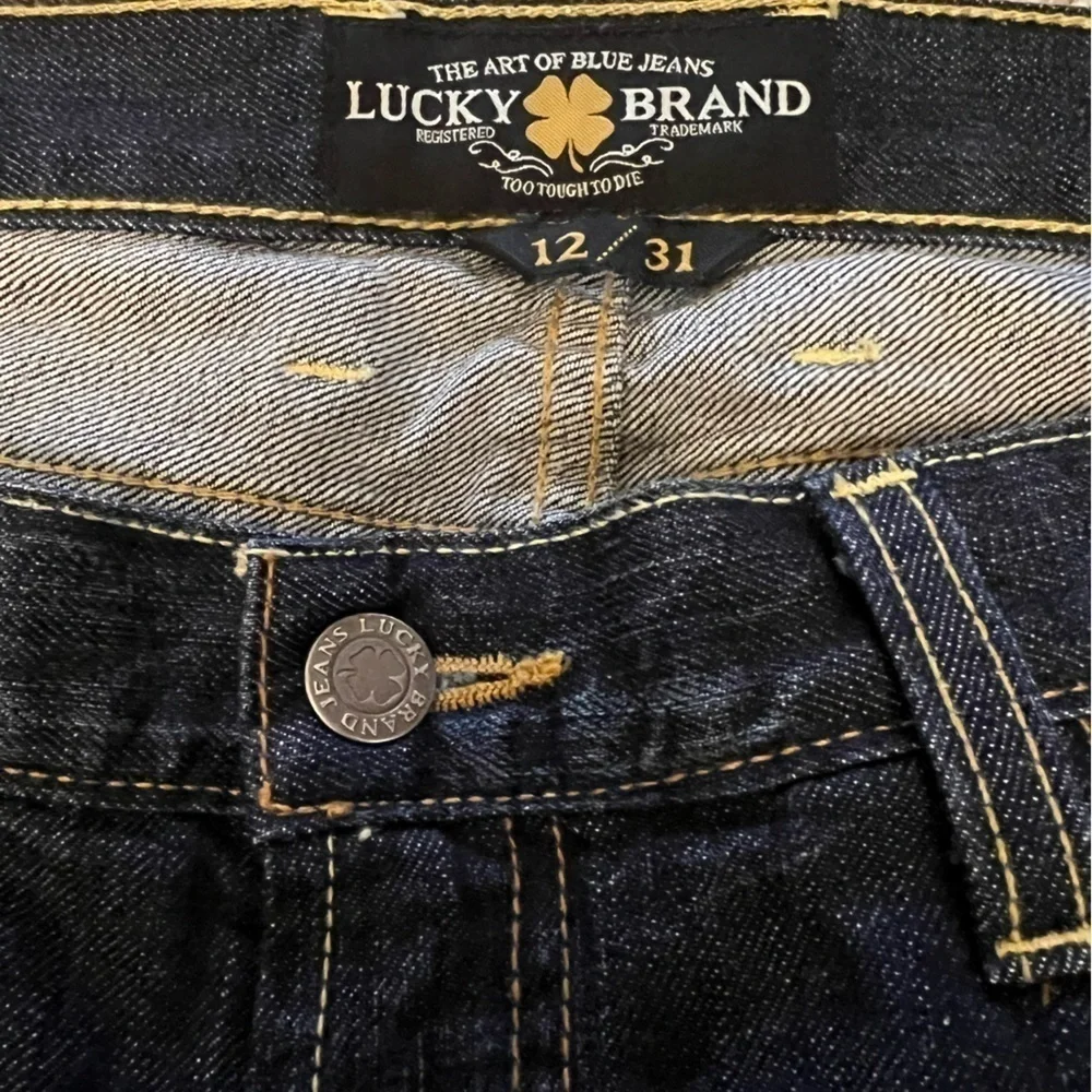 NWOT Lucky Brand cutoff 6” inseam 100% cotton dark wash denim jeans shorts